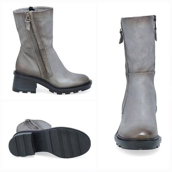 Miz Mooz Rocco Combat Boot In Concrete - Picture 2 of 5